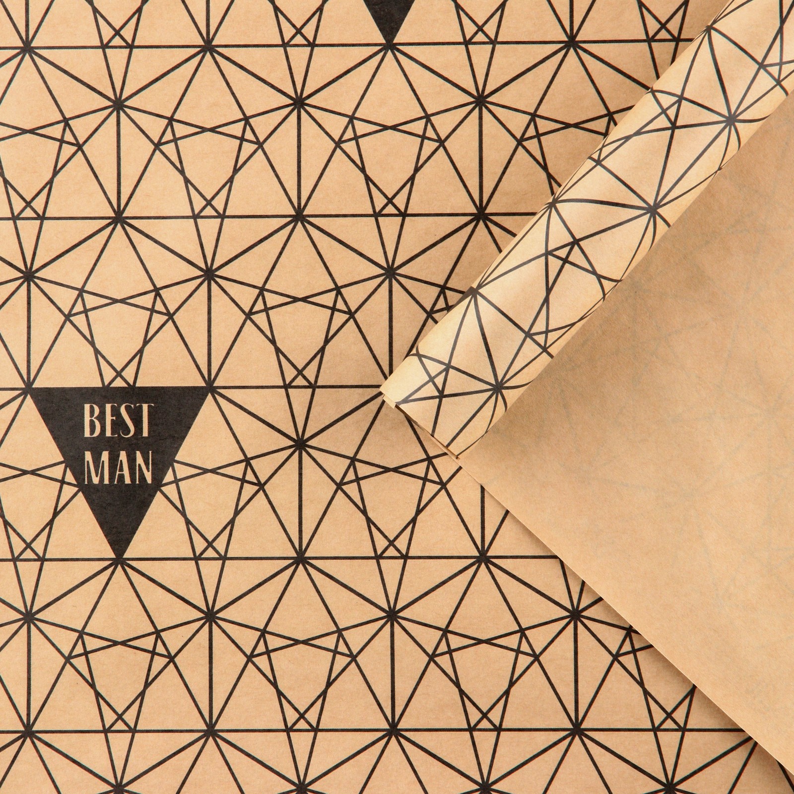 10175156 Бумага упаковочная 50х70см Best man муж Крафт 27₽