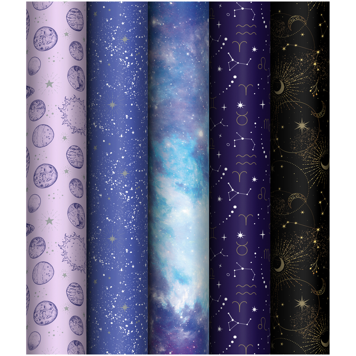 

MS_53489 Бумага упаковочная 70х100см В глубинах космоса ассорти 5 дизайнов (уни) Глянец