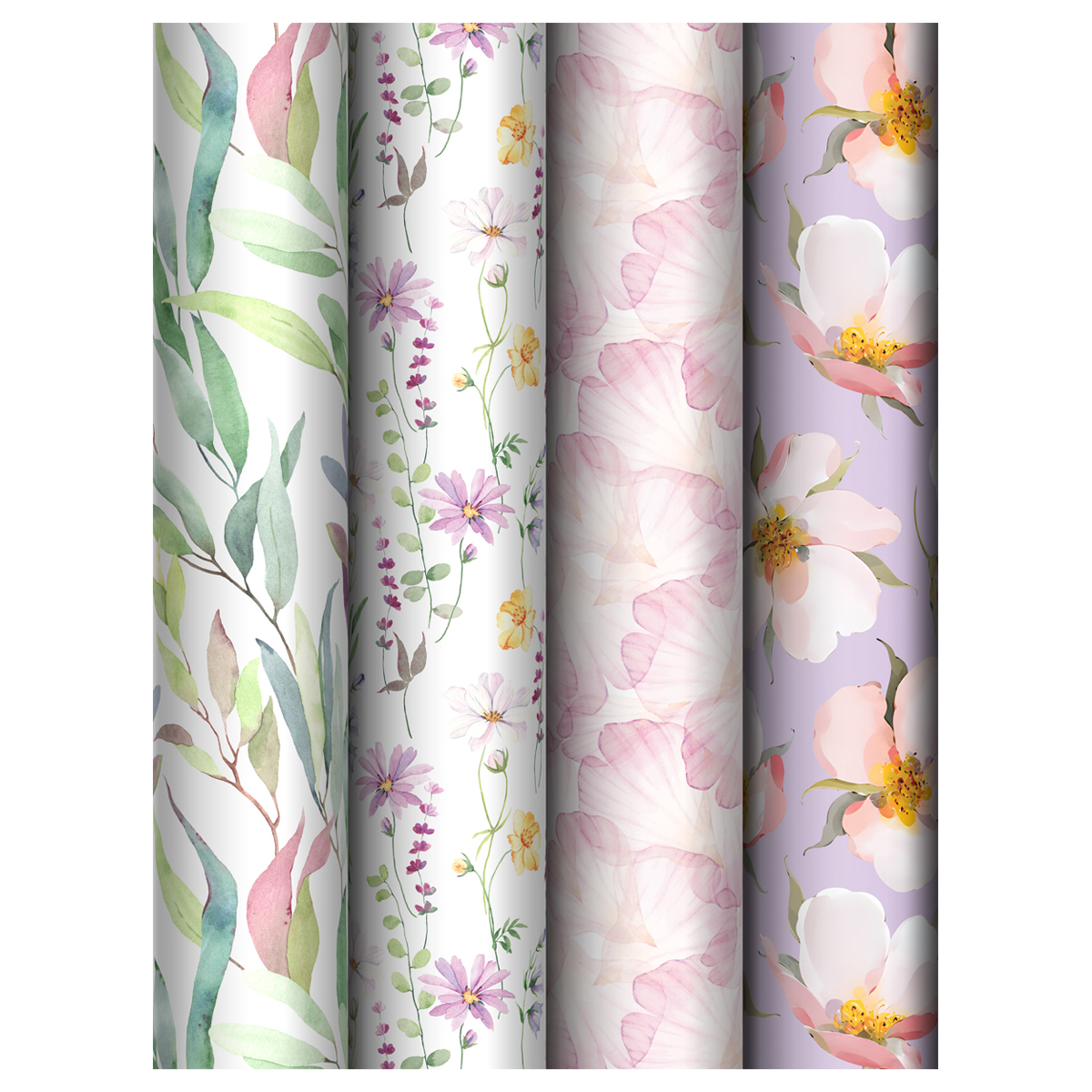 MS_62822 Бумага упаковочная 70х100см Bouquet ассорти 4 диз жен Глянец 86₽