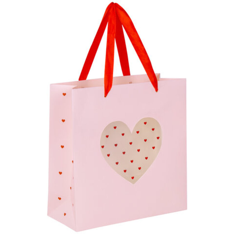 608255 Пакет подарочный 20х20см M With Love с прозрачным окном жен ламинация 103₽