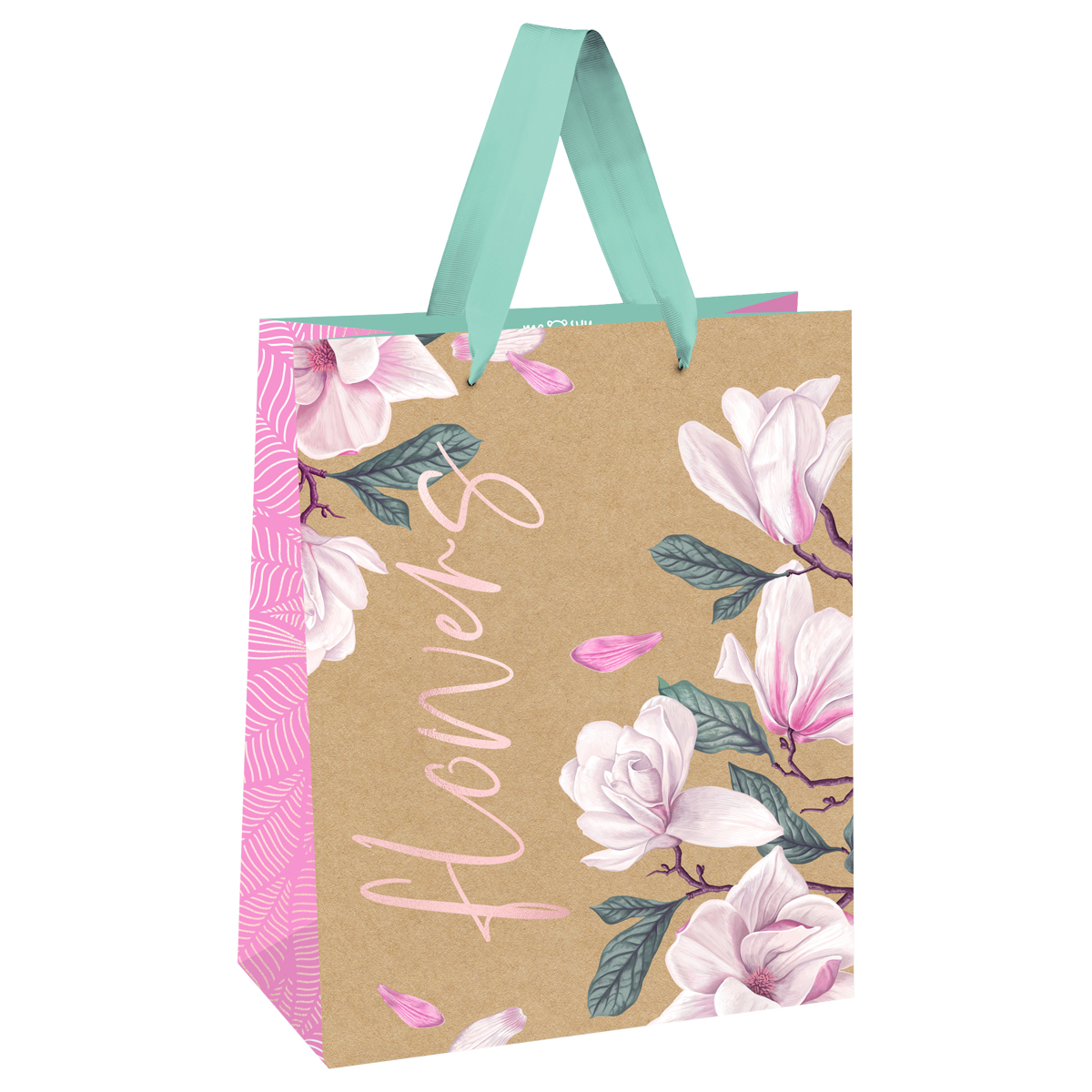 MS_51725 Пакет подарочный 11х14см S Flowers жен Крафт Фольга 48₽