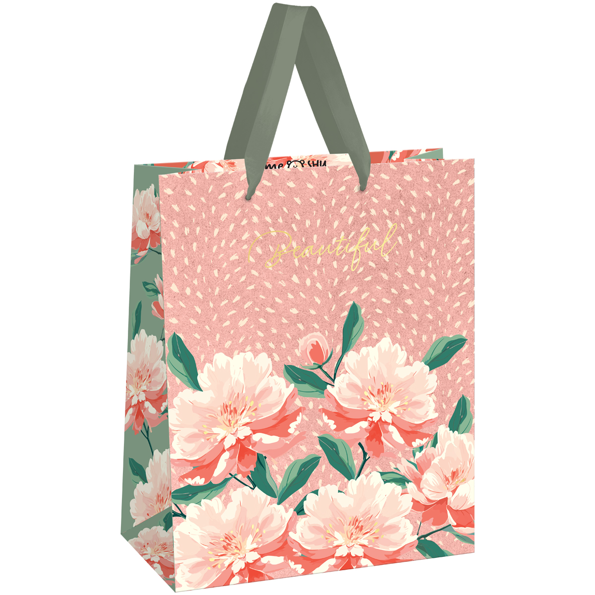 

MS_61708 Пакет подарочный 26х32см L* Flowers (жен) Матовый Фольга