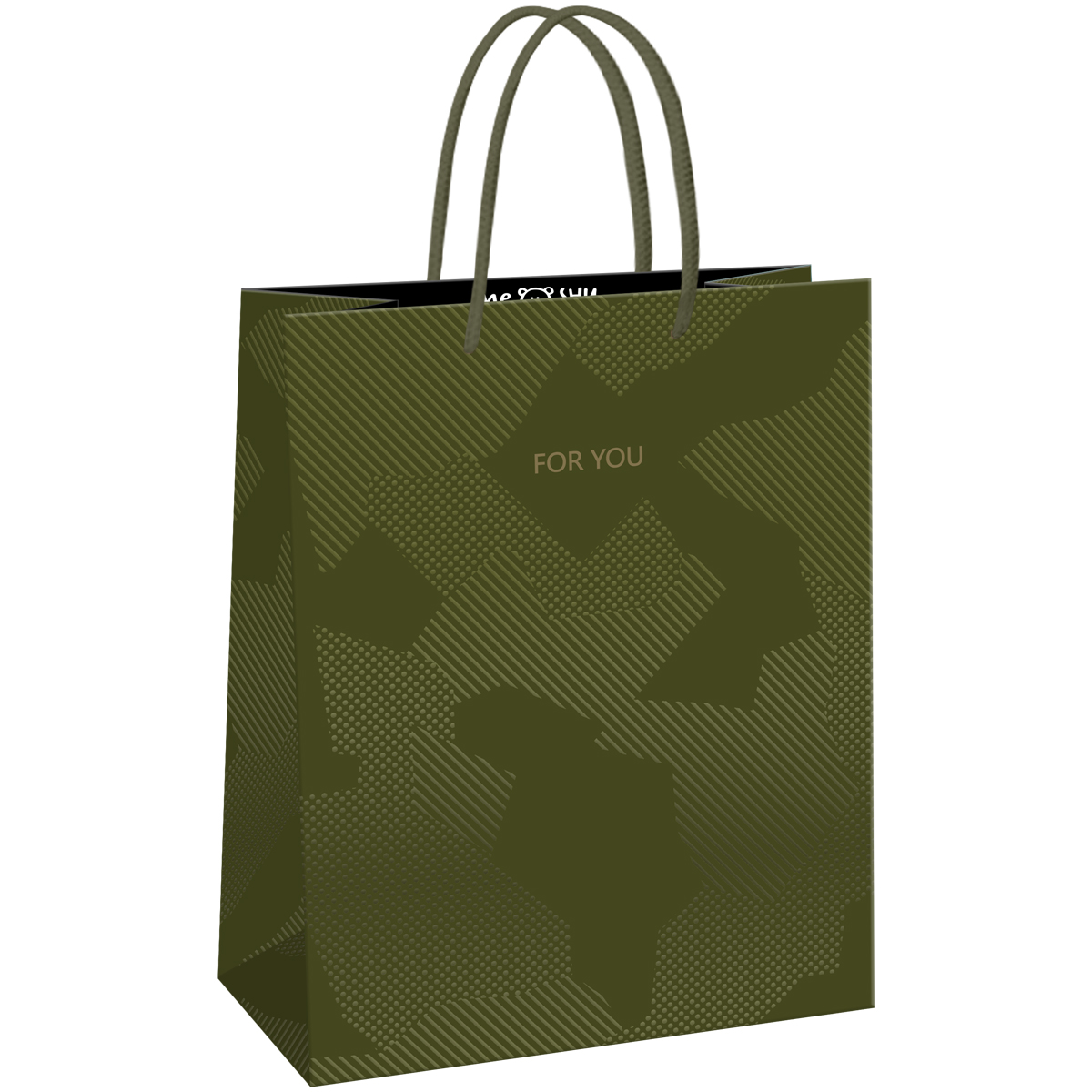 

MS_61599 Пакет подарочный 11х14см S* Green pattern (муж) Матовый Лак