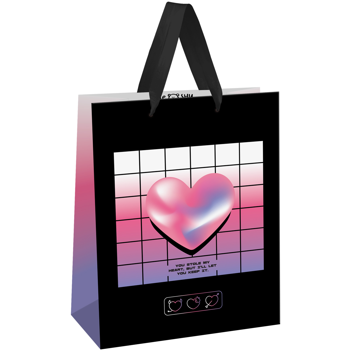 

MS_61685 Пакет подарочный 11х14см S* Heart (уни) Голография