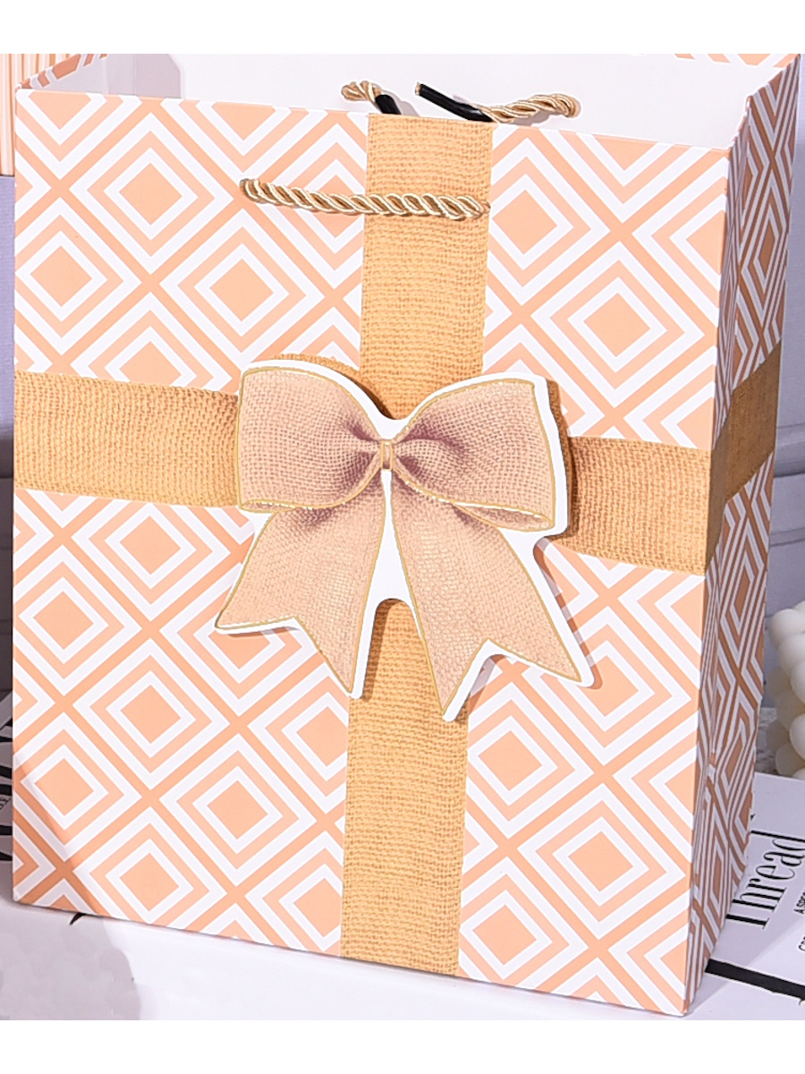 

ППК-2208 Пакет подарочный 18х23см M* Персиковый бантик 3D картинка (жен) Матовый