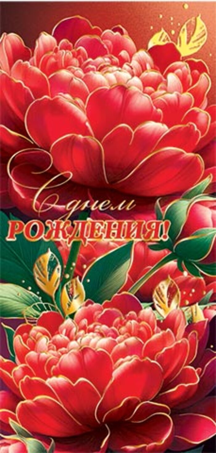 

2-17-1692 Конверт для денег Евро С днем рождения! (жен) Без текста Фольга