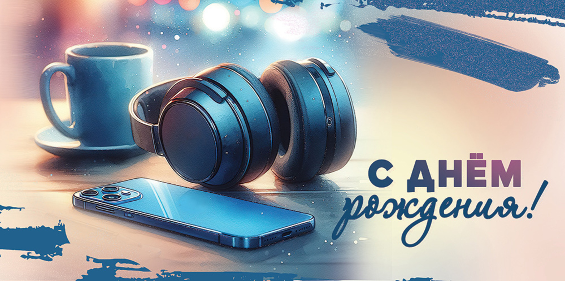 

5.0000342 Конверт для денег Евро С Днем рождения! (муж) С текстом Цветные блестки в лаке