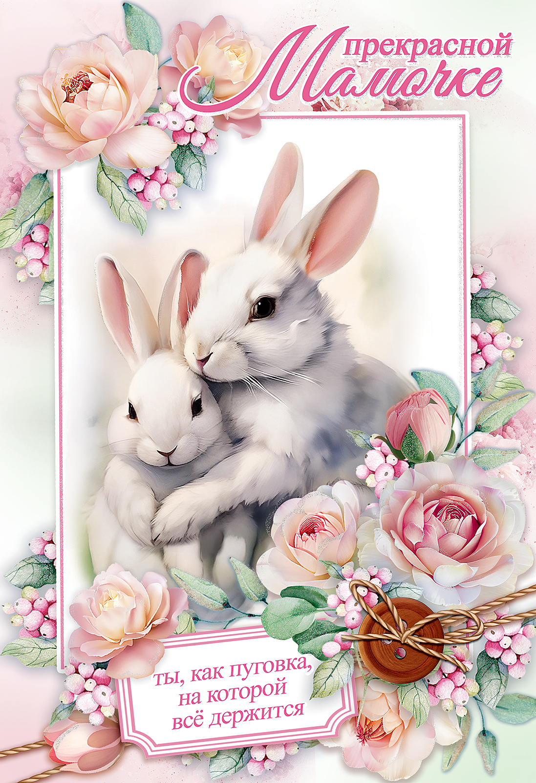 5301072 Открытка А5 Прекрасной Мамочке жен С текстом Блестки 42₽