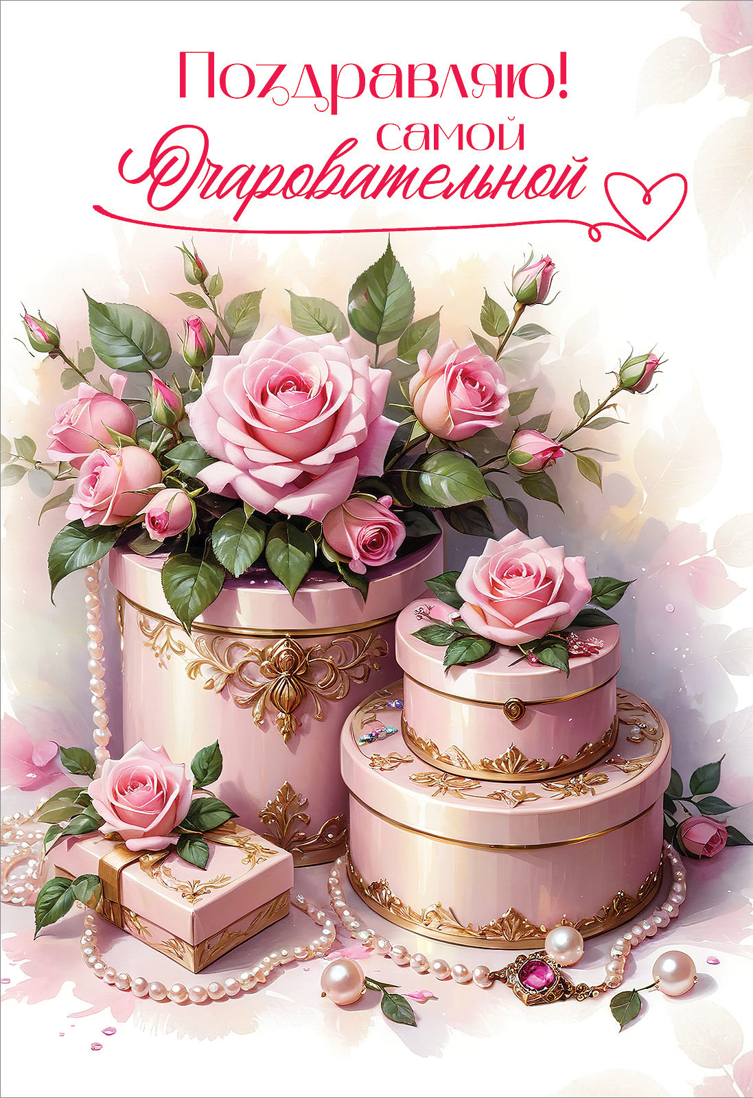 

2700480 Открытка А5 Поздравляю! Самой очаровательной! (жен) С текстом УФ-лак