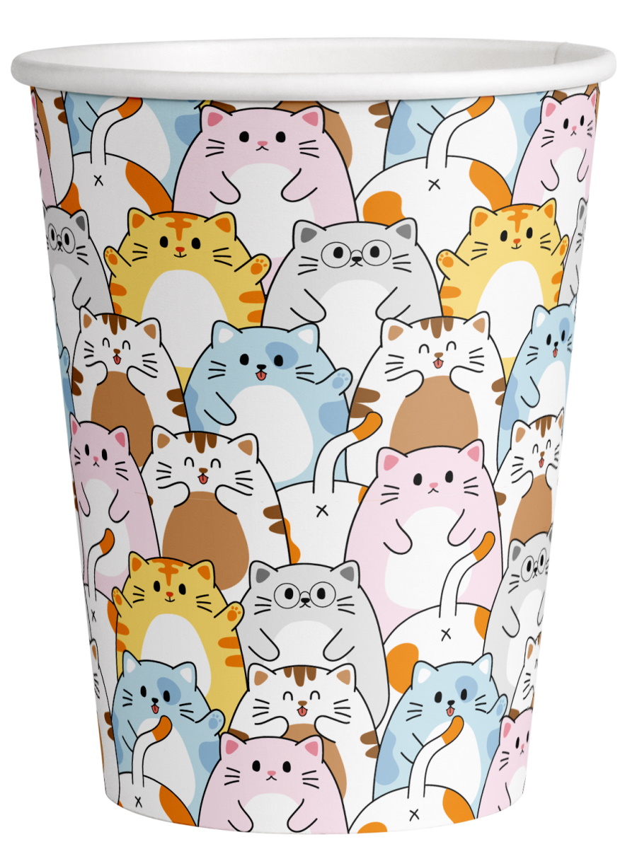 СТ-3835 Набор 250мл Стаканы бумажные Котики 6шт 78₽