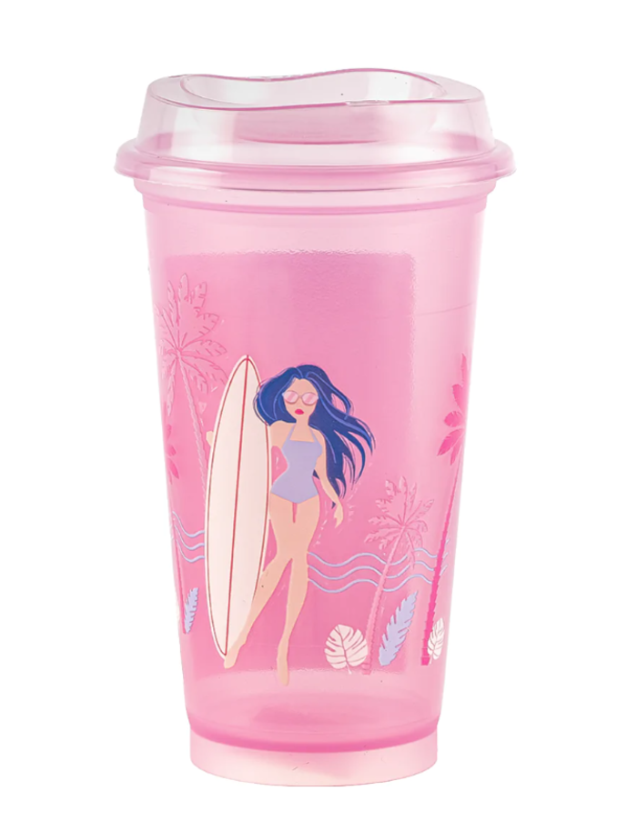

БКА-3480-01 Стакан тамблер 400мл Summer colors Girl с трубочкой pink (жен)