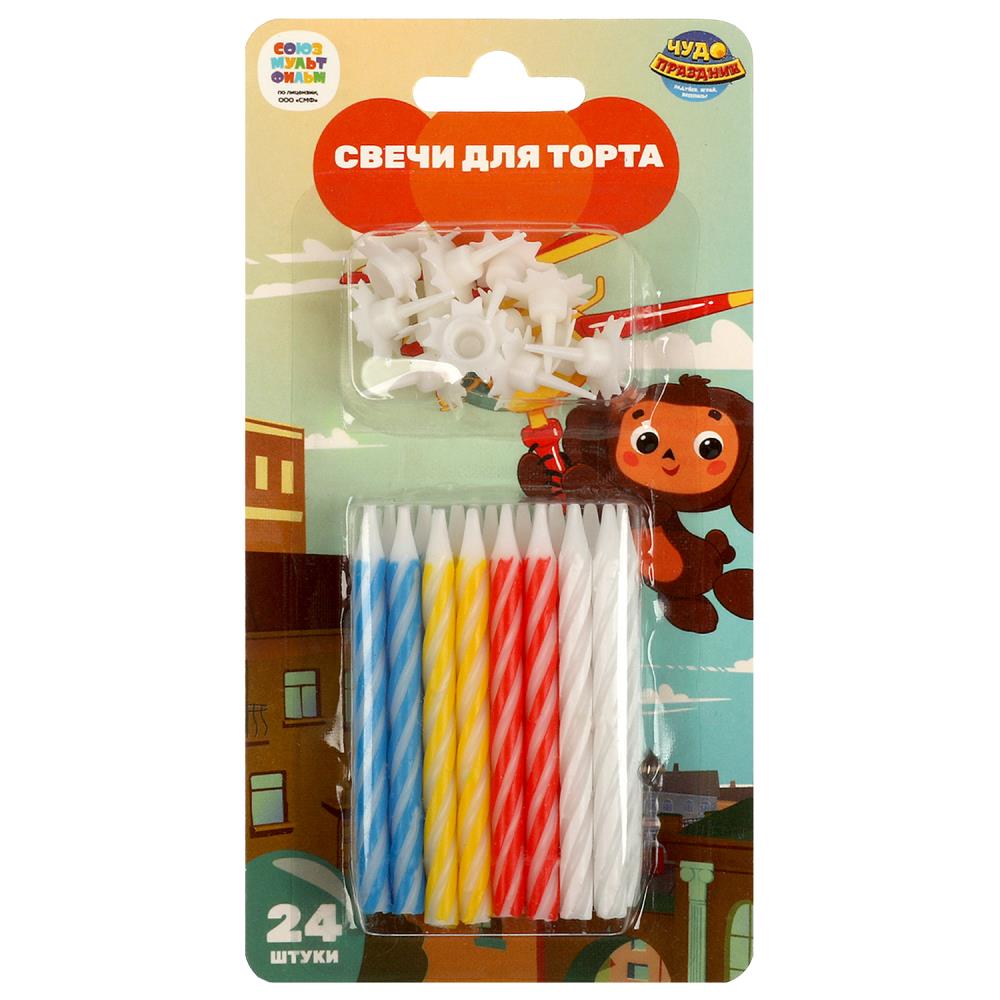 

CC-104410-CH Свеча праздничная набор 24шт Чебурашка с держателями