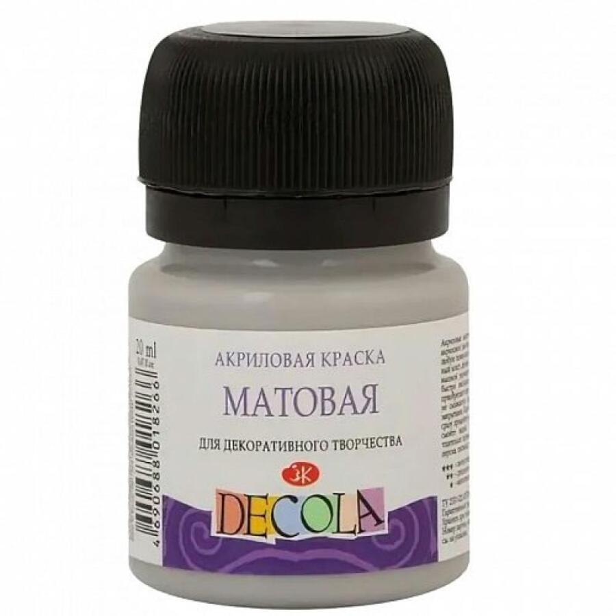 Краски акриловые 1цв 20мл банка серая матовая DECOLA 14326814 119₽