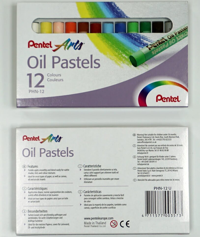 

Пастель масляная 12цв к/к Pentel PHN-12U