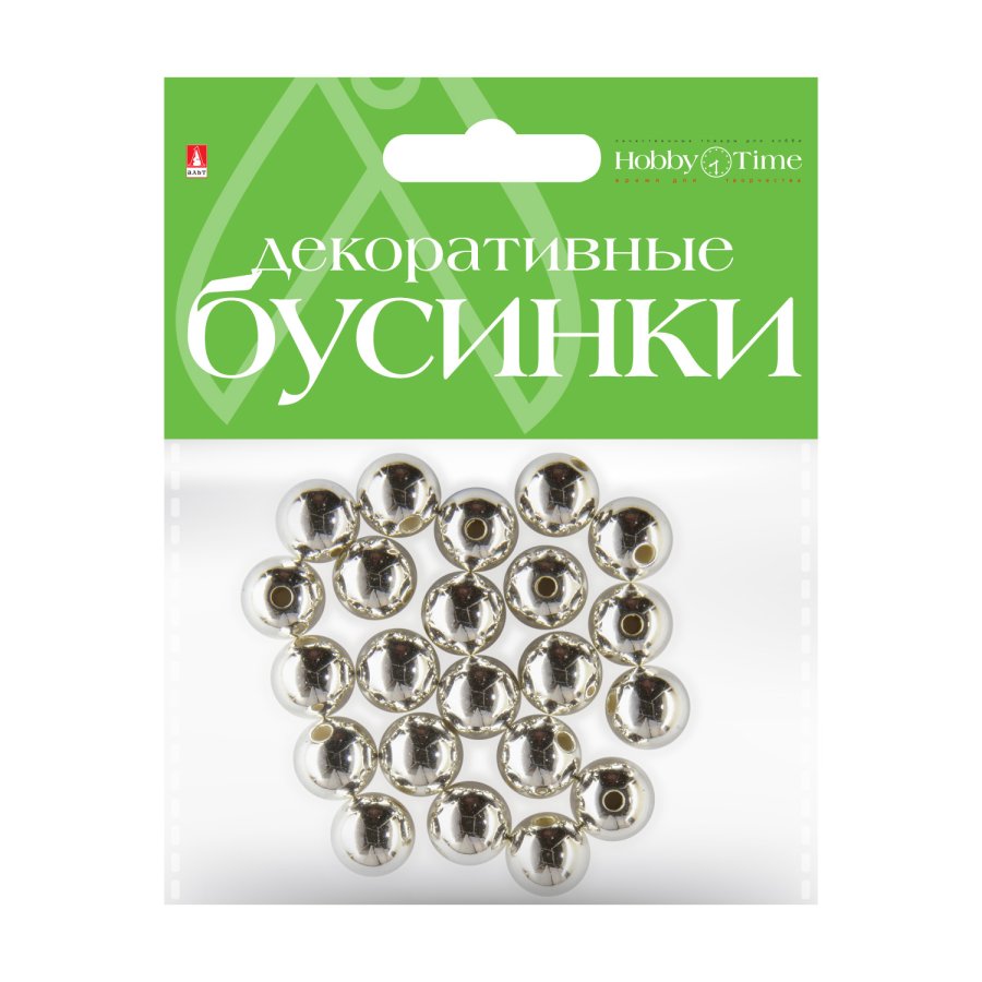 

Бусины серебряные металлизированные круглые пластиковые 20г 12мм HOBBY TIME 2-371/10