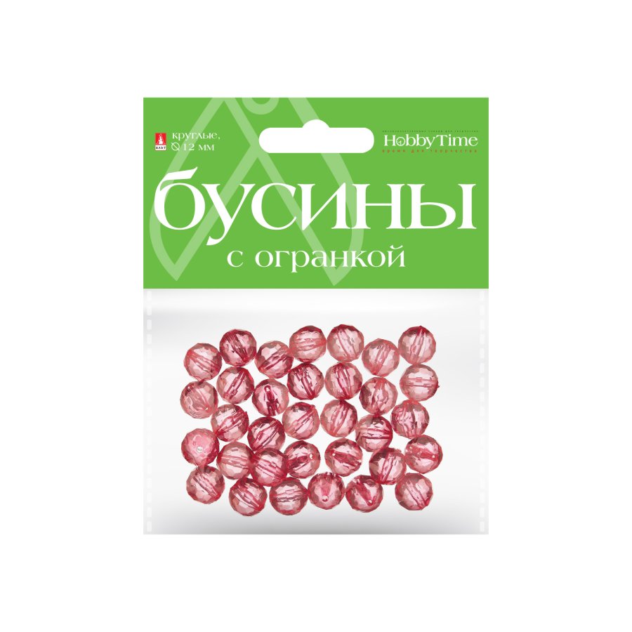 

Бусины полупрозр. с огранкой 12мм ассорти 10цв HOBBY TIME 2-582/03