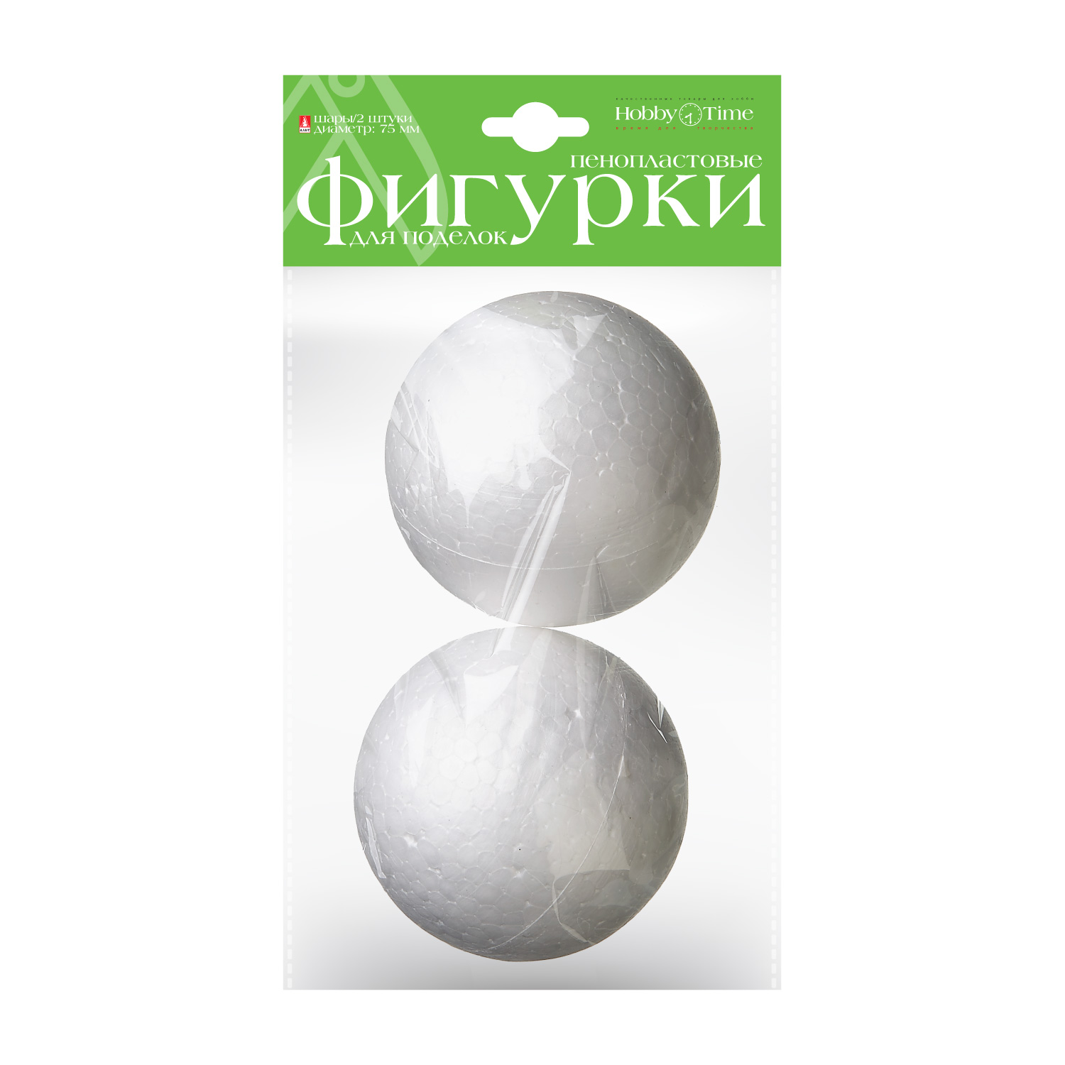 

Заготовка Шары пенопластовые 75мм 2шт HOBBY TIME 2-202/06