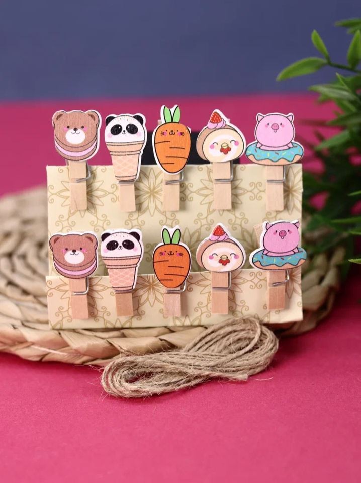 

Прищепки декоративные 10шт Cute Animals ILIKEGIFT GH111
