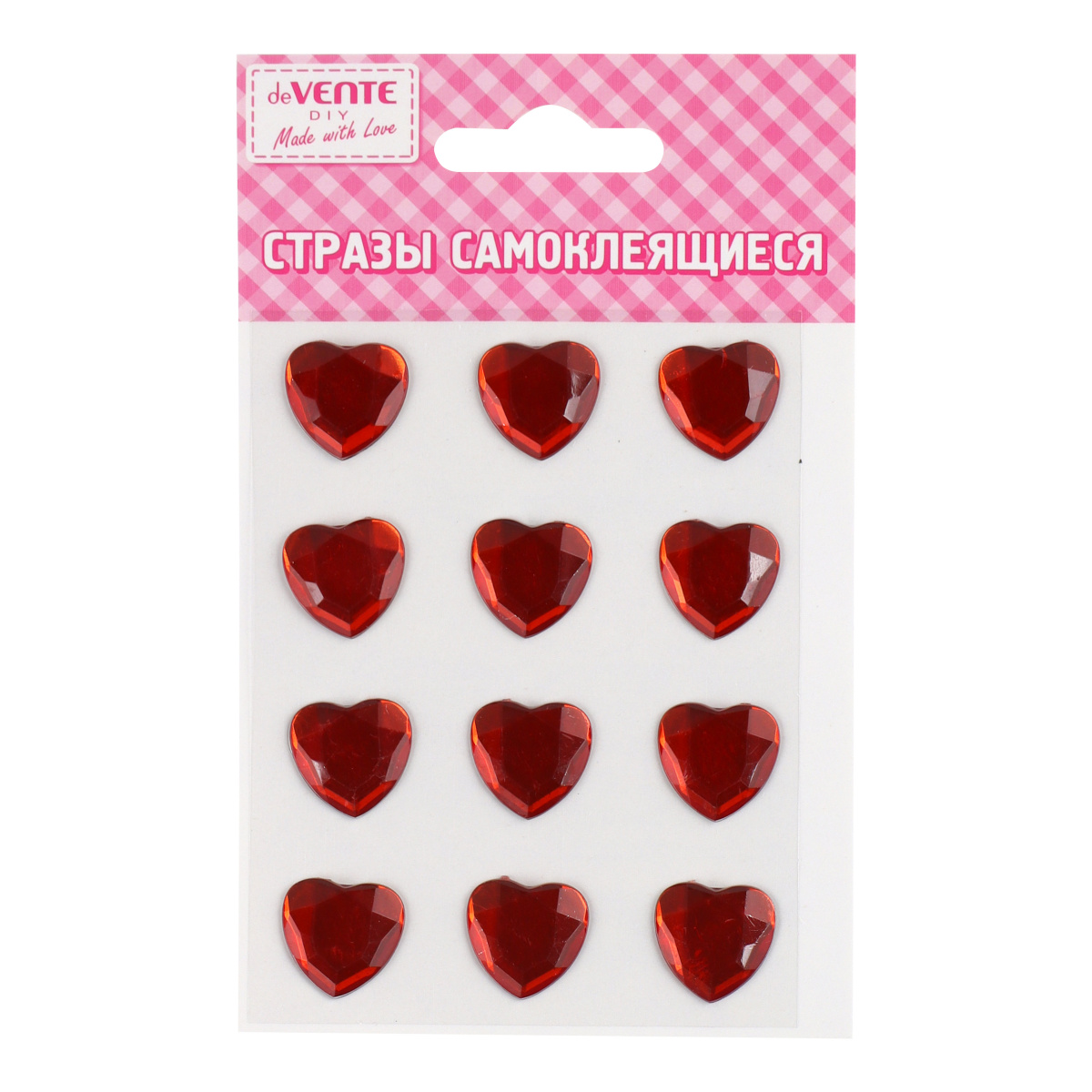 

Стразы самоклеящиеся Heart красный 8x10,5см deVENTE 8004049
