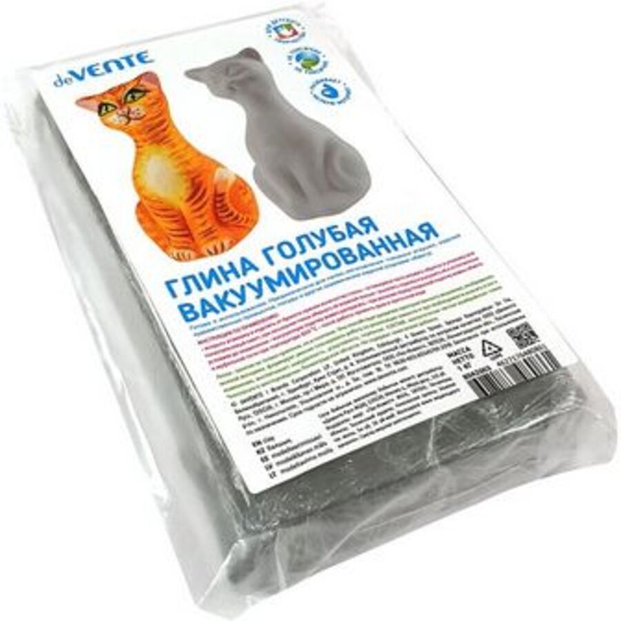 

Глина для лепки вакуумная 1кг голубая, deVENTE 8042003