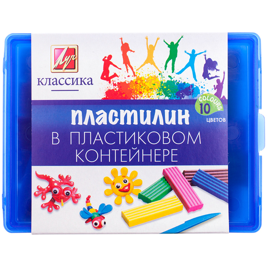 

Пластилин 10цв 200г Классика со стеком пласт.пенал ЛУЧ 20С 1345-08