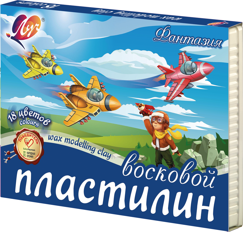 

Пластилин 18цв 270г восковой мягкий Фантазия со стеком карт.уп. ЛУЧ 25с 1524-08