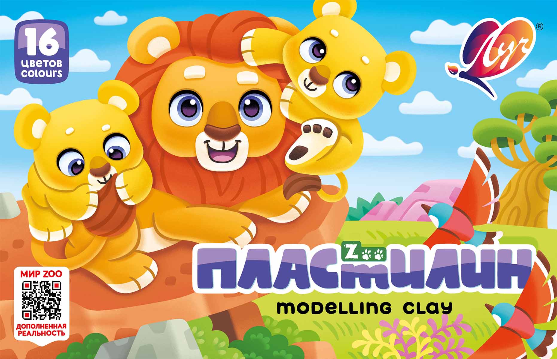 

Пластилин 16цв 240г ZOO карт.уп. ЛУЧ 29С 1723-08