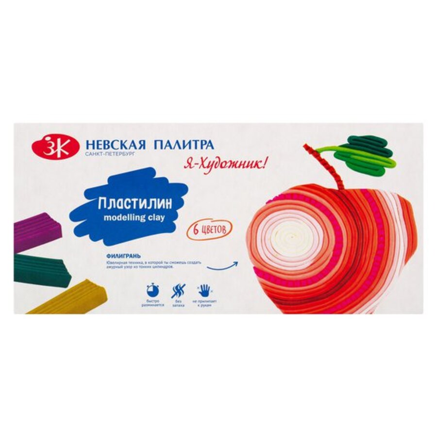 

Пластилин 6цв 120г Детский классический со стеком к/к ЗХК 221411984