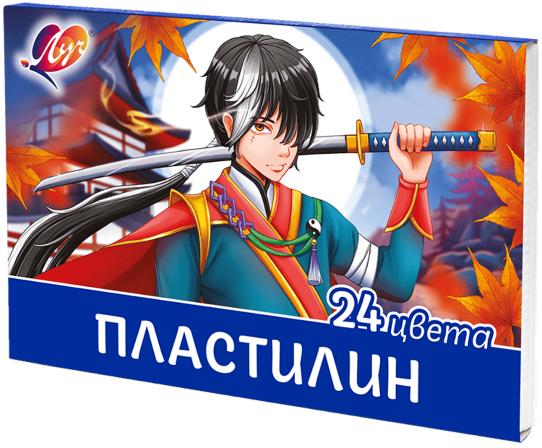 

Пластилин 24цв 480г Аниме Хиро со стеком карт.уп. ЛУЧ 33С 2212-08
