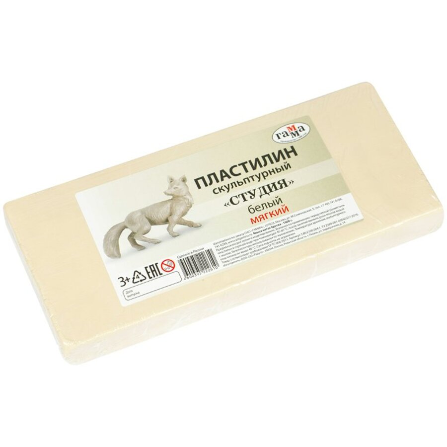 

Пластилин скульптурный 1000г белый мягкий ГАММА 2.80.Е100.004.1
