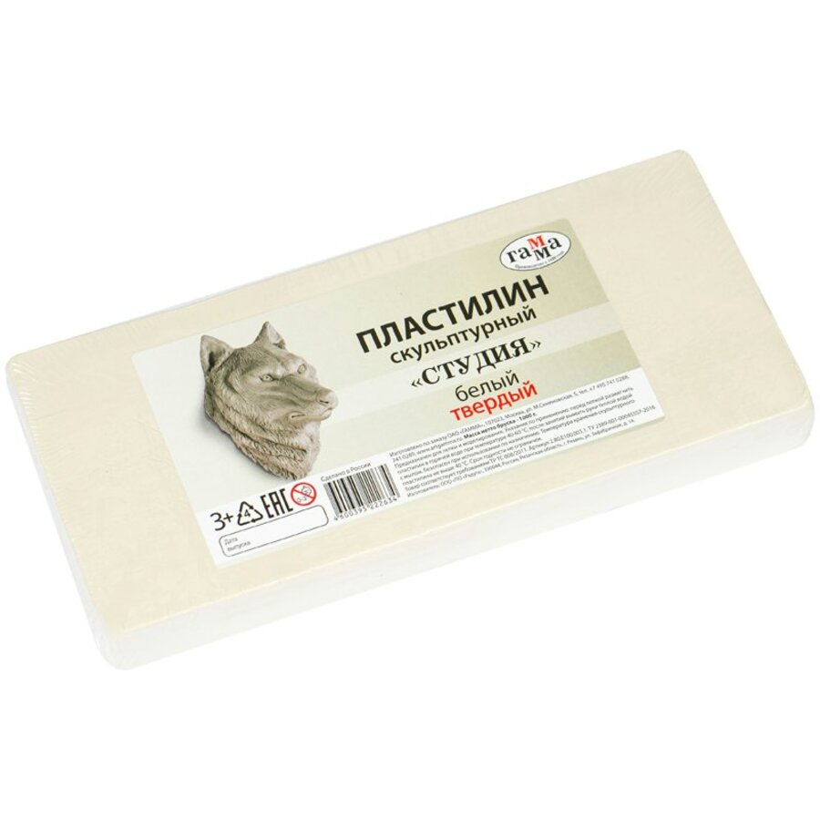 

Пластилин скульптурный 1000г белый твердый ГАММА 2.80.Е100.003.1