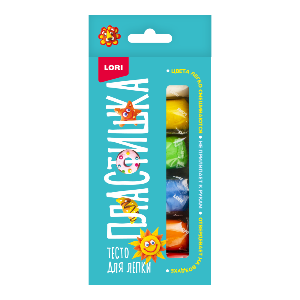 Тесто для лепки Пластишка 6 цветов 103₽