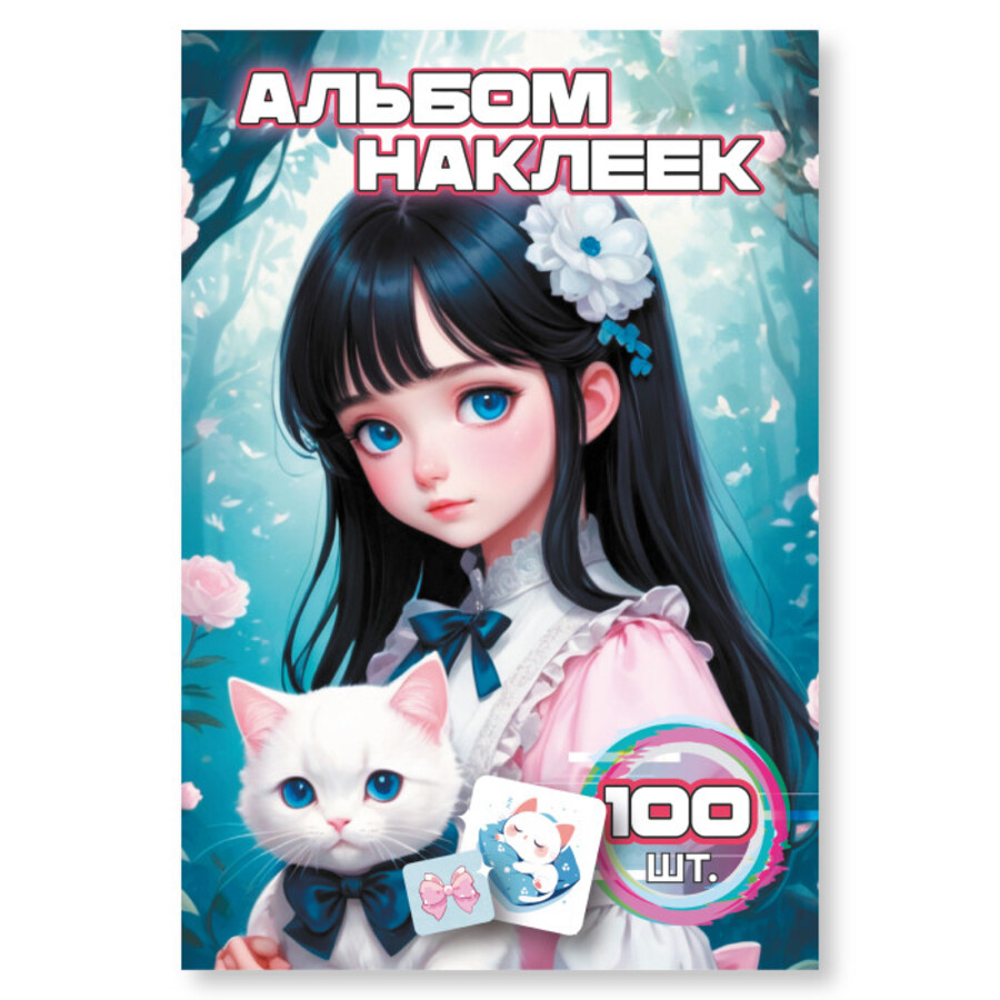 

9074 Наклейки А6 Девочка альбом 100шт (жен)