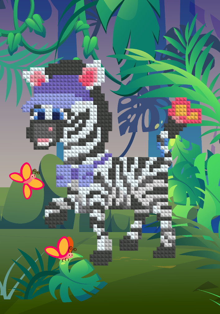 Мозаика алмазная 15х20см детская Зебра 196₽