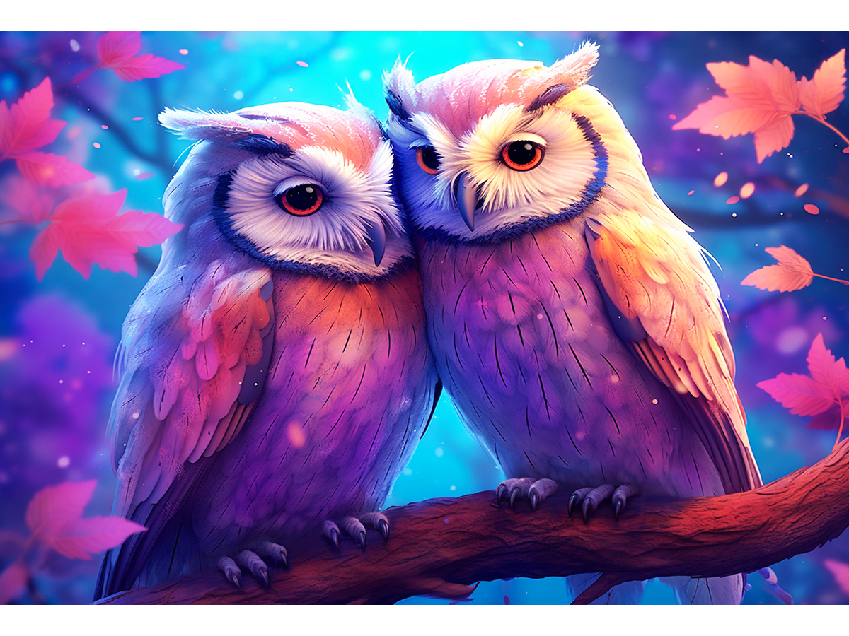 

Мозаика алмазная 30х40см Нежные совы