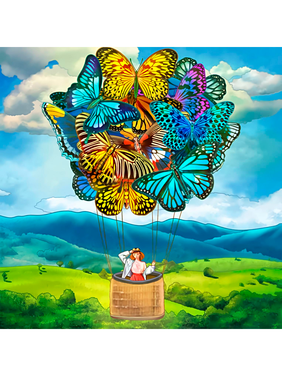 Мозаика алмазная 20х20см Воздушный шар из бабочек 585₽
