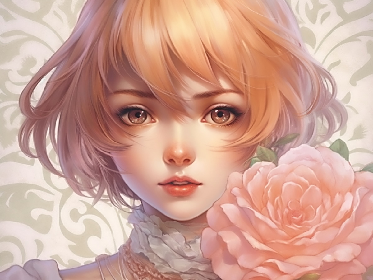 Мозаика алмазная 30х40см Девушка с розой 821₽