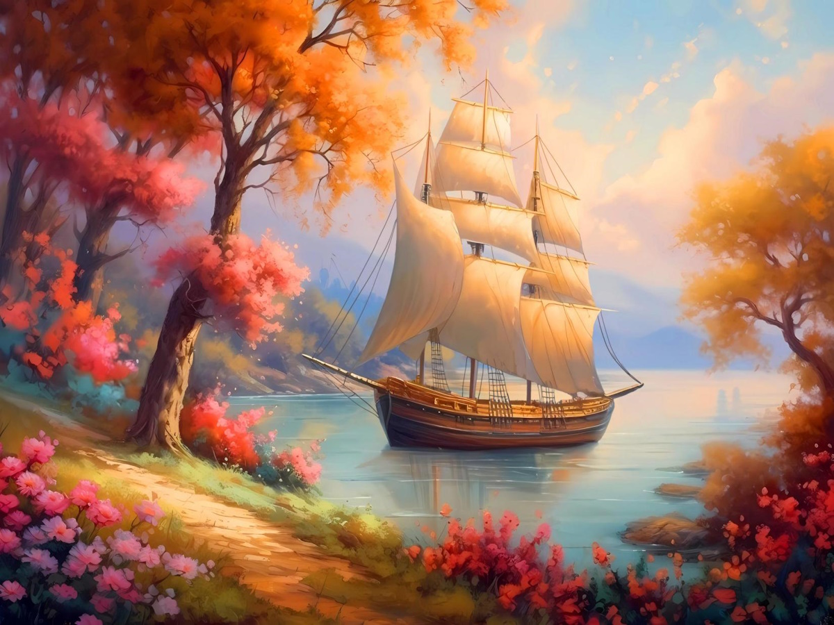 

Мозаика алмазная 30х40см Цветущий берег