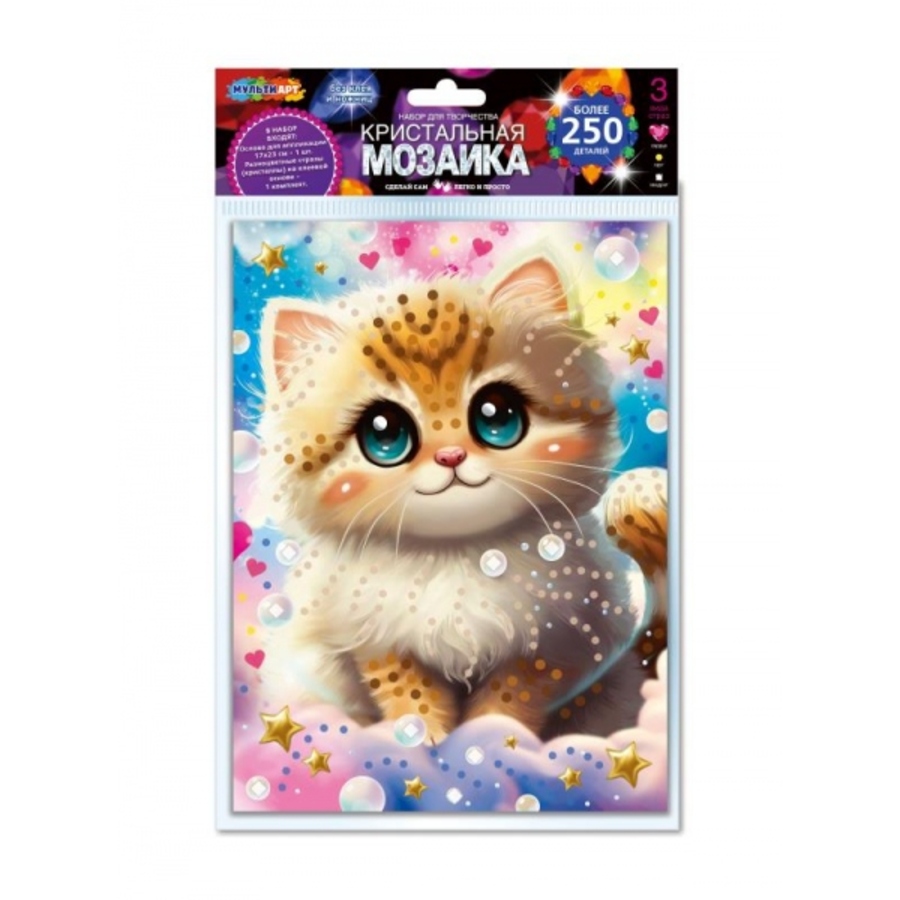 

Мозаика алмазная 17х23см Котик