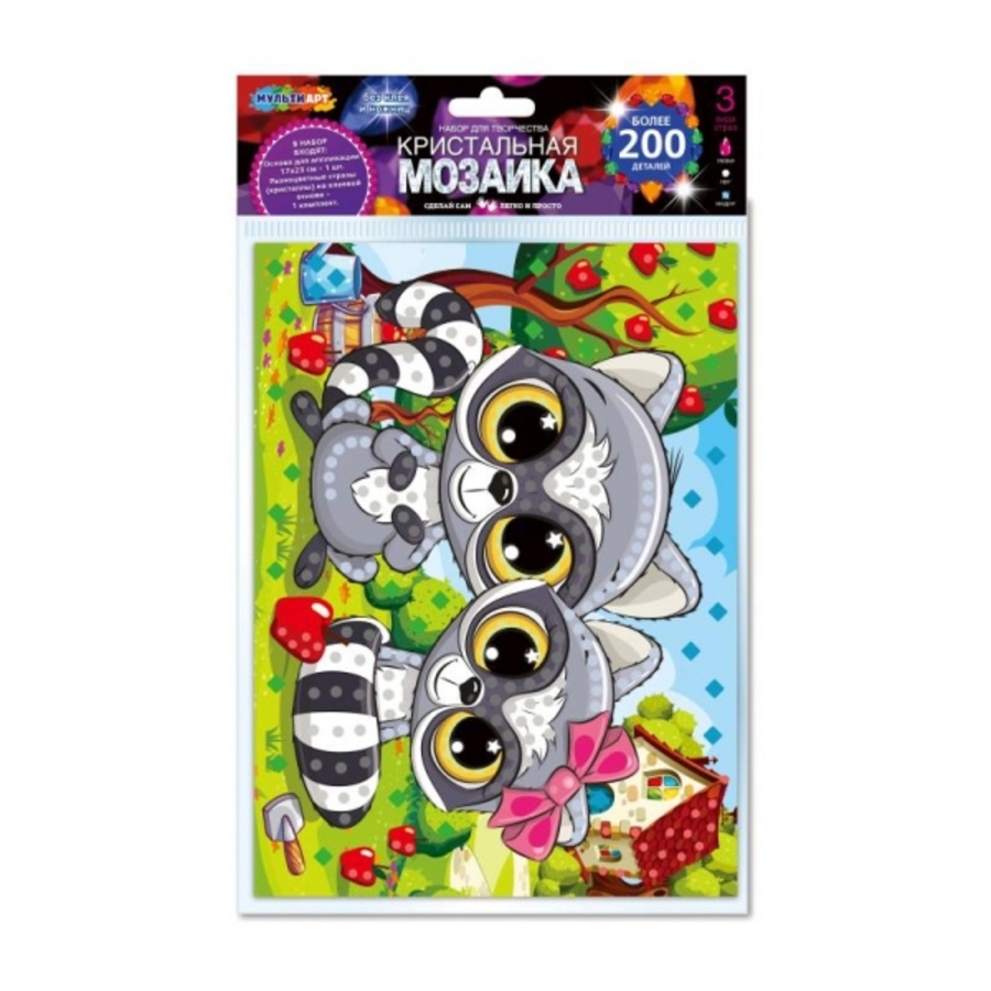 

Мозаика алмазная 17х23см Еноты