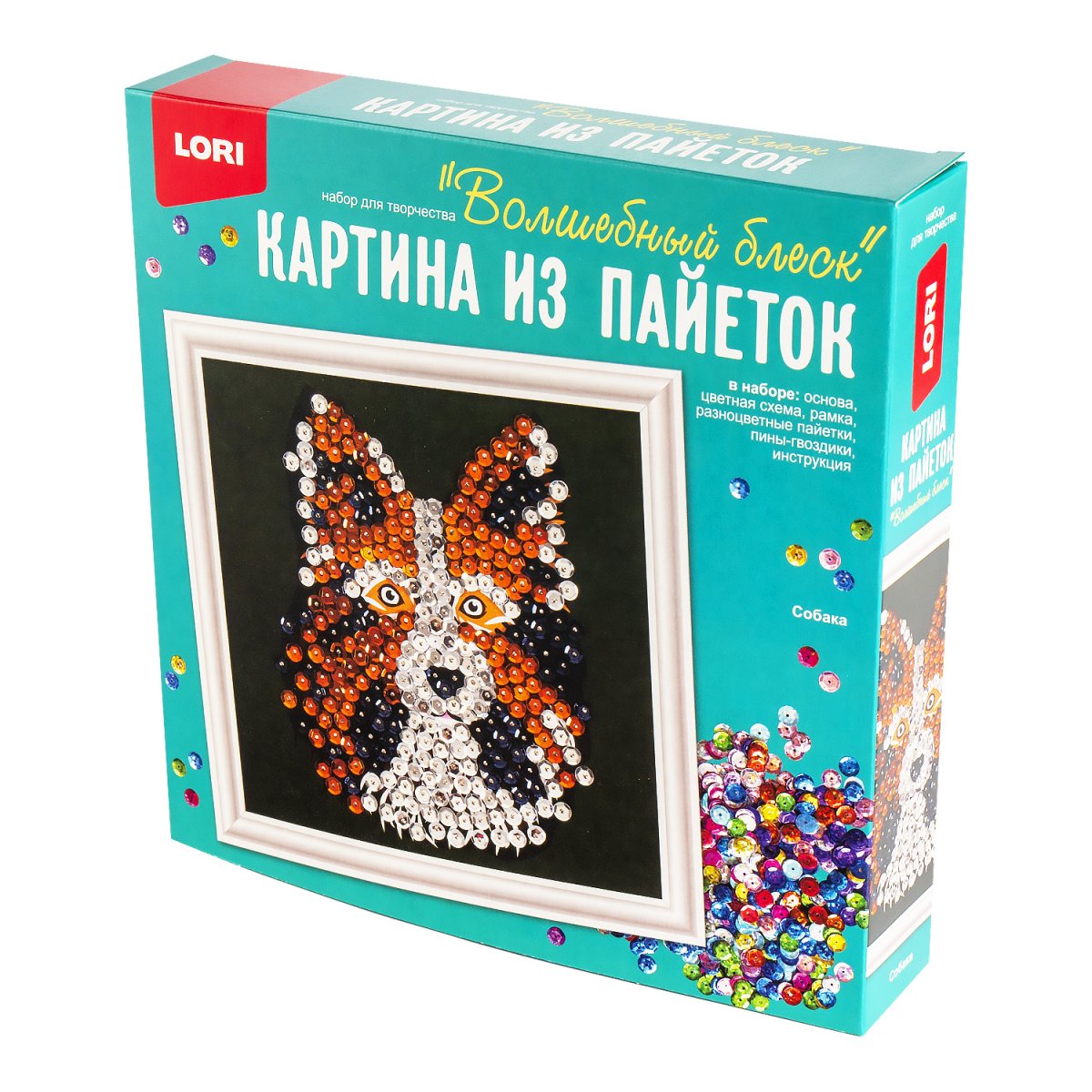 

Картина из пайеток. Собака