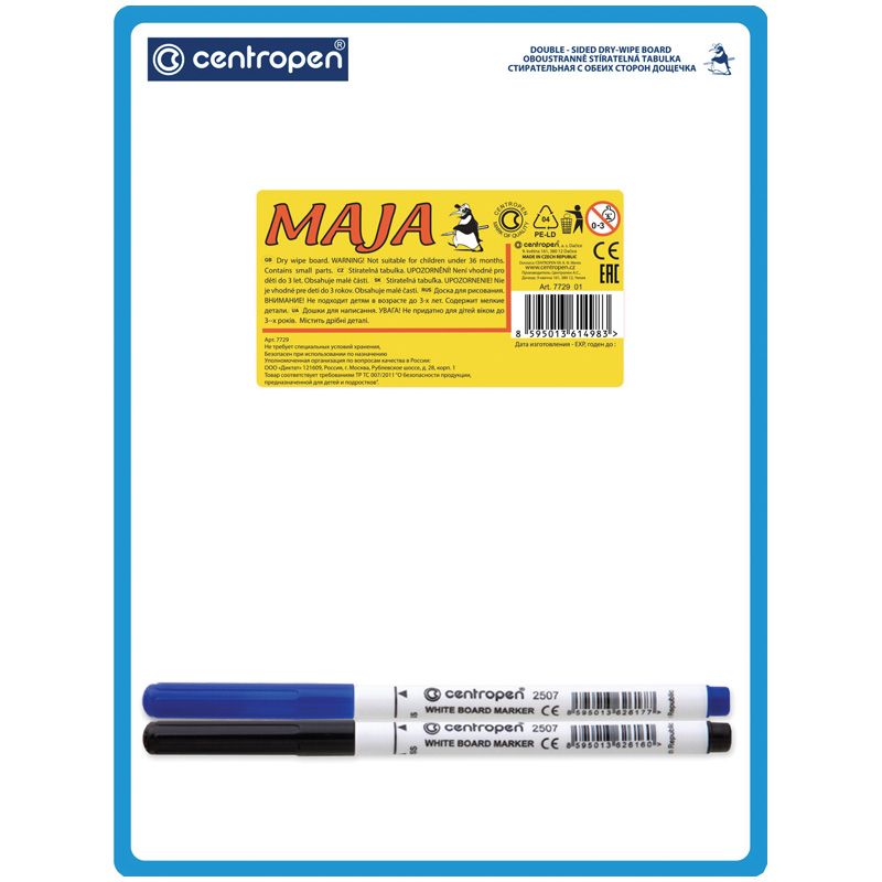 

Доска для рисования А5 маркерная двухсторонняя с 2 маркерами CENTROPEN 7729