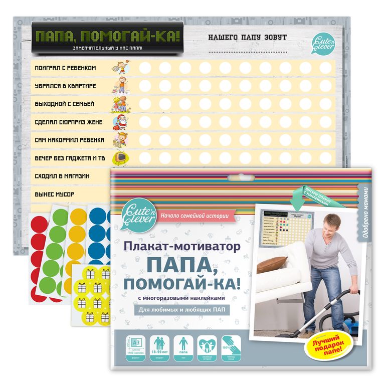 

Плакат-мотиватор "Папа, помогай-ка!"