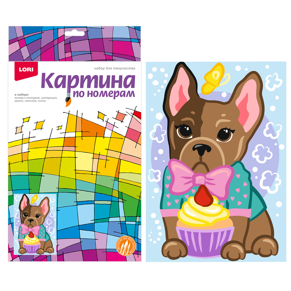 

Картина по номерам 20х30см для малышей Модный щеночек
