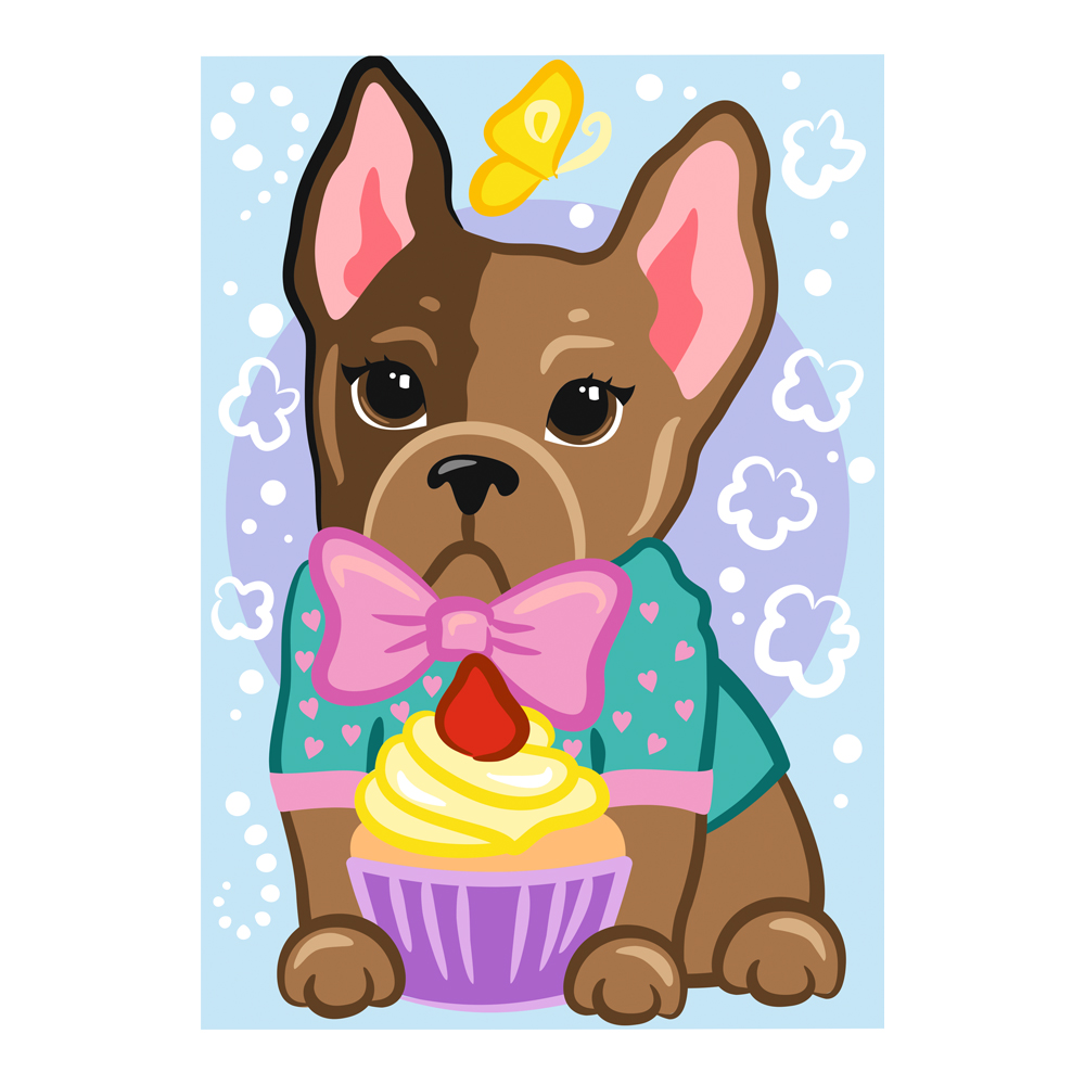 Картина по номерам 20х30см для малышей Модный щеночек 269₽