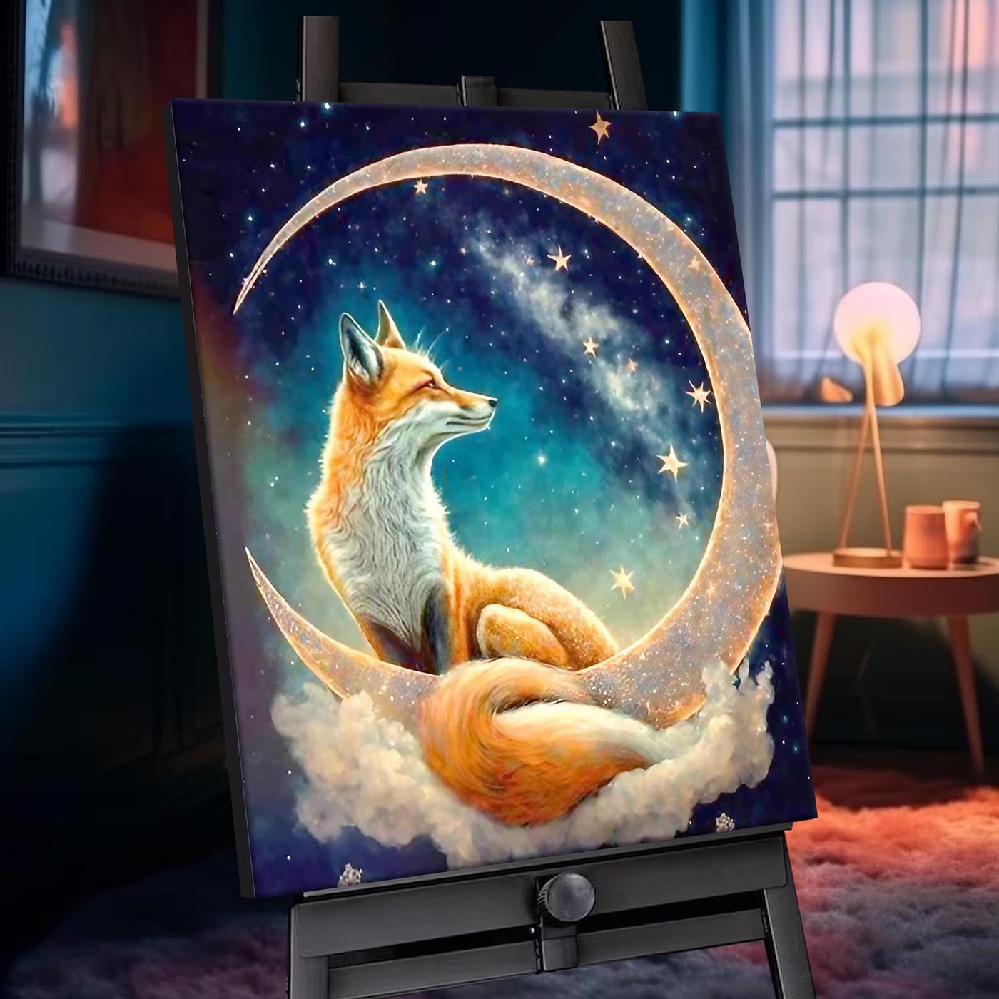 

Картина по номерам 40х50см с кристаллами из хрусталя Звездная лиса