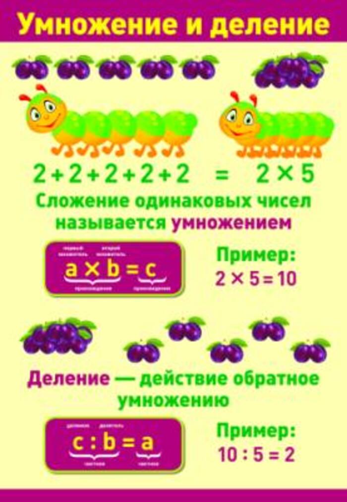 

Плакат А3 Умножение и деление