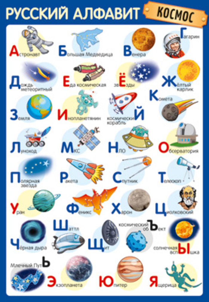 

Плакат А3 Русский алфавит Космос