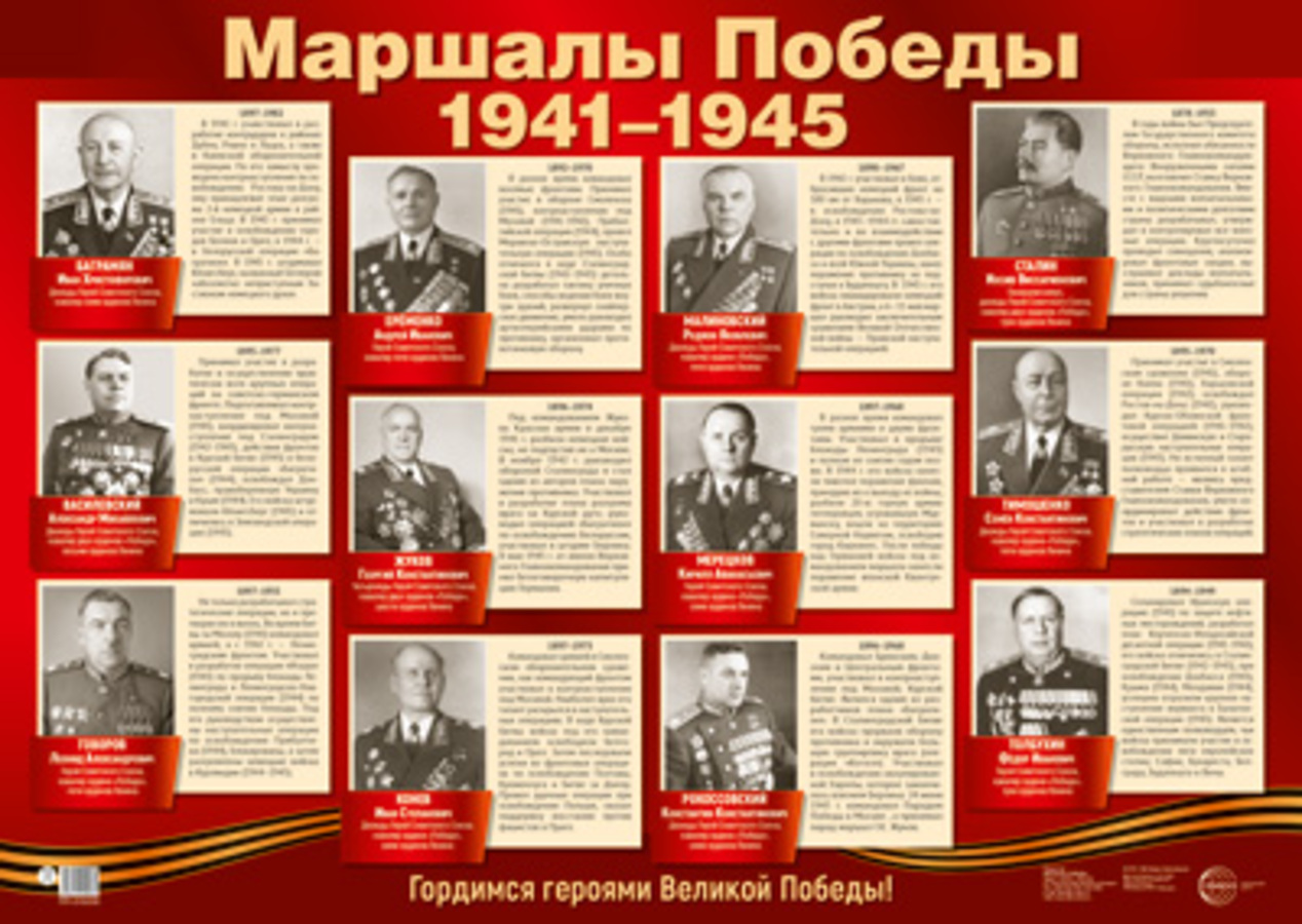

Плакат демонстрационный А2 Маршалы Победы