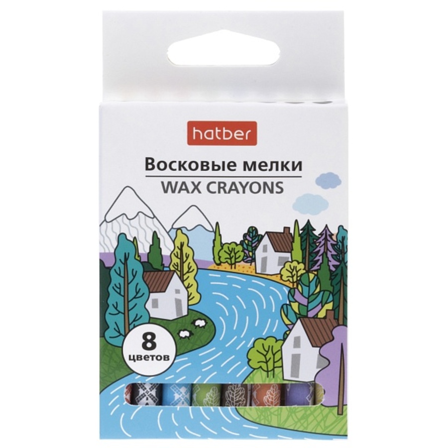 

Карандаши восковые 8цв круглые d-9мм карт.уп. Art Time HATBER CR_090285